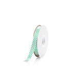 Green Polka Dots on White Ribbon