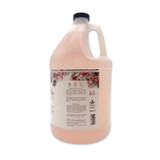 Side view of Seasonal Scents Snowy Paws Shampoo gallon jug, showcasing product label with description, directions and ingredients