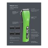Back view of Andis ProClip 5-in-1 Cordless Clipper, Green, packaging