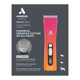 Front view of Andis ProClip 5-in-1 Cordless Clipper, Sunset, packaging