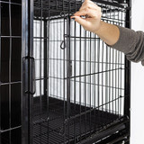 Hand opening door latch of DuraDog Economy 6-Cage Bank STD