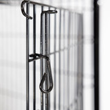 Close-up of door latch on DuraDog Economy 6-Cage Bank STD