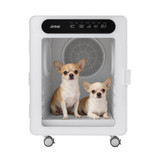 Two chihuahuas being dried inside Jirpet C7s Pet Dryer Cabin