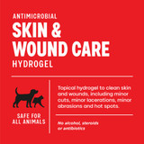 Red Skin & Wound Care Spray label with dog and cat icons.