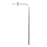 Stainless steel XL bent grooming arm with an adjustable top slider and swivel attachment point for professional grooming tables.