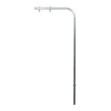 Heavy-duty stainless steel bent grooming arm with dual eyebolts for attaching grooming loops and restraints.
