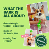 Tropiclean brand graphic highlighting dermatologist-tested and approved, cruelty-free and vegan pet care products made in St. Louis, Missouri.
