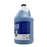 Side view of Bark2Basics Face Furst Facial Scrub gallon jug, showcasing product label with ingredients and description