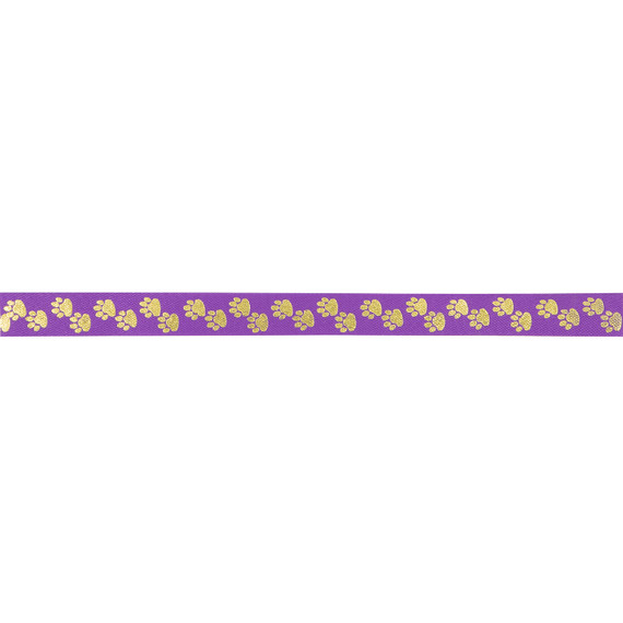 Gold Paws on Purple Ribbon