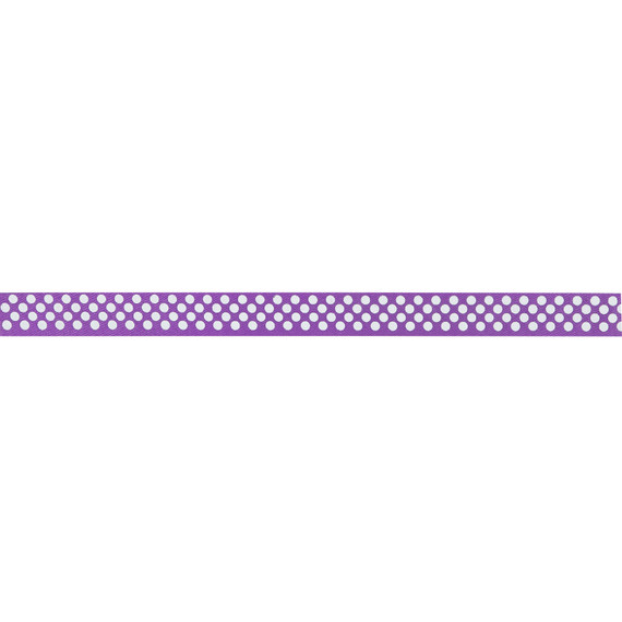 White Polka Dots on Purple Ribbon