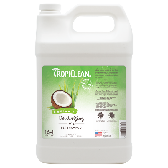 Tropiclean Aloe and Coconut Deodorizing Dog Shampoo, 1 Gallon