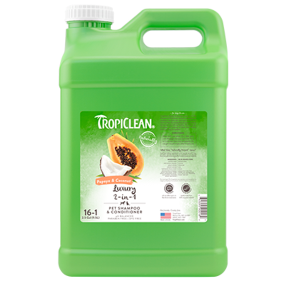 Tropiclean Papaya Plus Dog Shampoo & Conditioner, 2.5 Gallons
