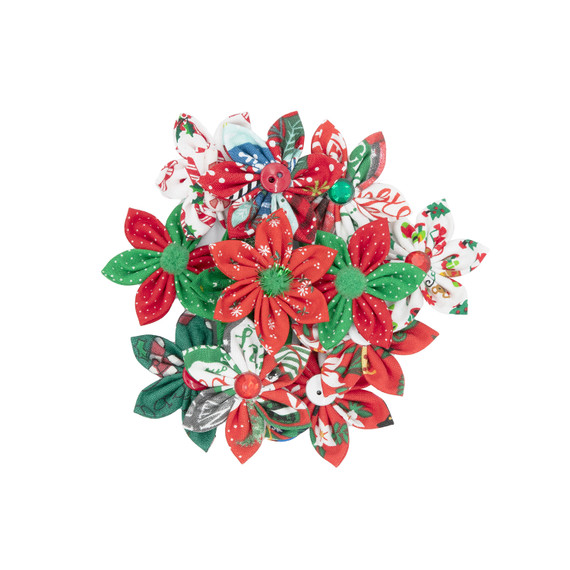 Christmas Star Flower Bows Small 12 Ct