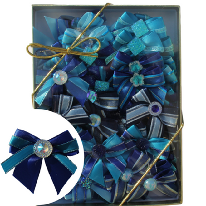 Shimmer Delights Bows, 50 Count, Blue