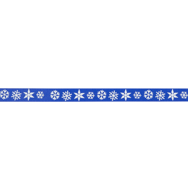 White Snowflakes on Royal Ribbon