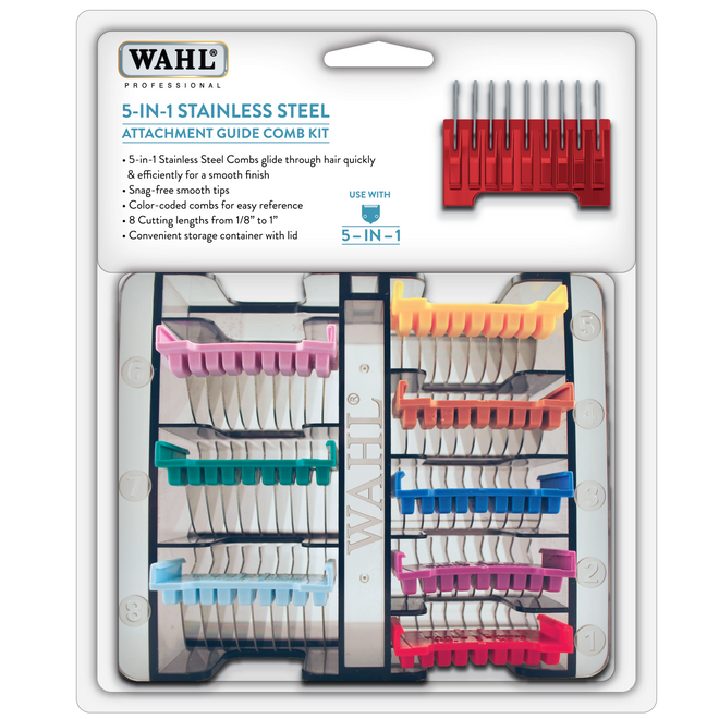 Wahl 5-in-1 Stainless Steel Comb Set