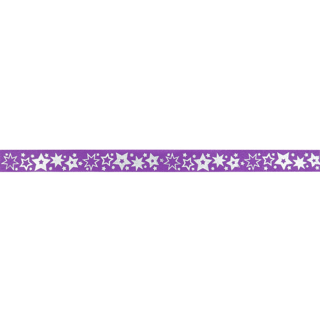 Silver Stars on Purple Ribbon