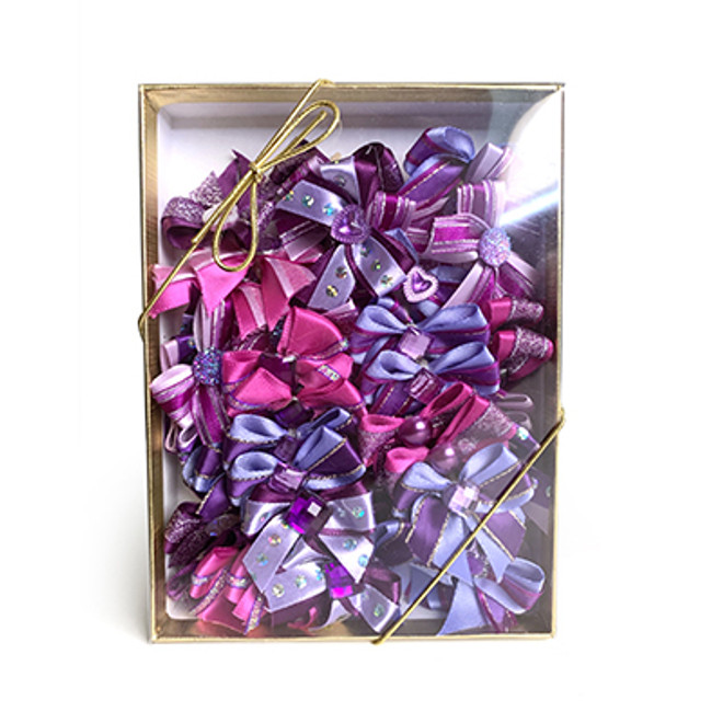 Shimmer Delights Bows, 50 Count, Purple