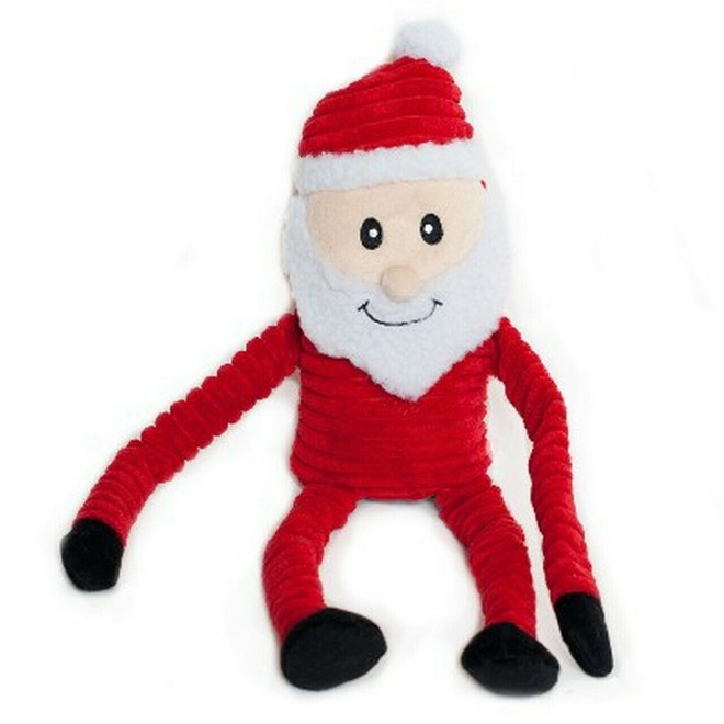 Zippy Paws Santa Holiday Crinkle Dog Toy, Large