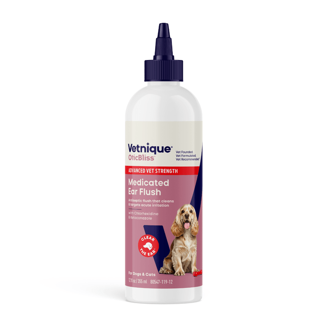 Vetnique Oticbliss Anti-Bacterial & Anti-Fungal Ear Flush 12 oz Front
