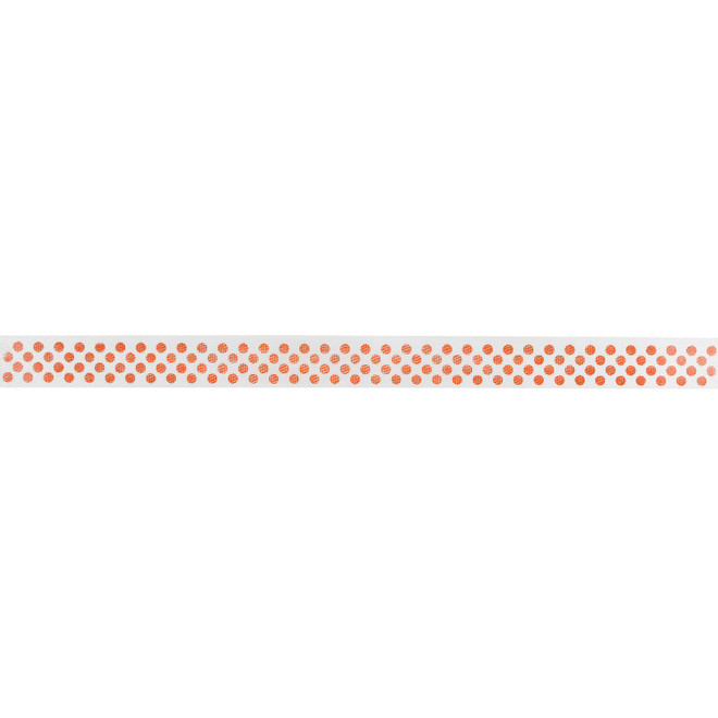 Orange Polka Dots on White Ribbon