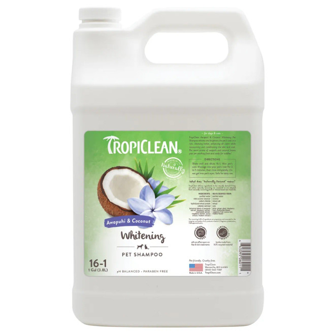 Tropiclean Awapuhi & Coconut Whitening Shampoo Gallon