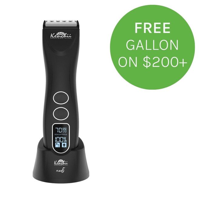 Kenchii Flash 5 Digital Cordless Clipper Matte Black with green sale badge