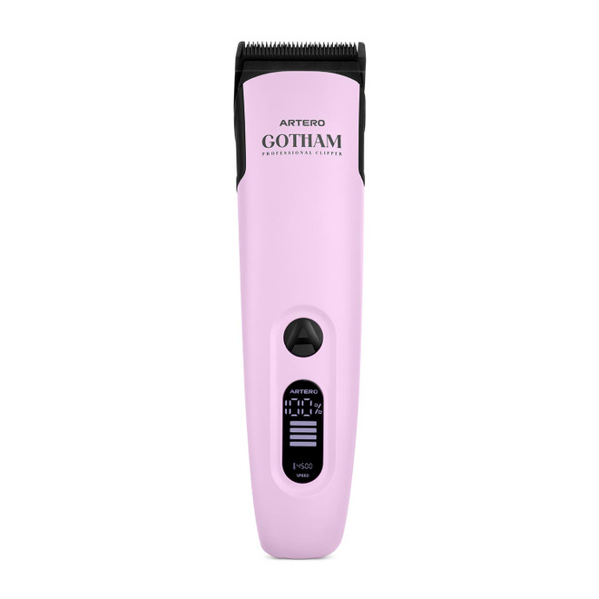 Front view of Artero Gotham Cordless Clipper shown powered on