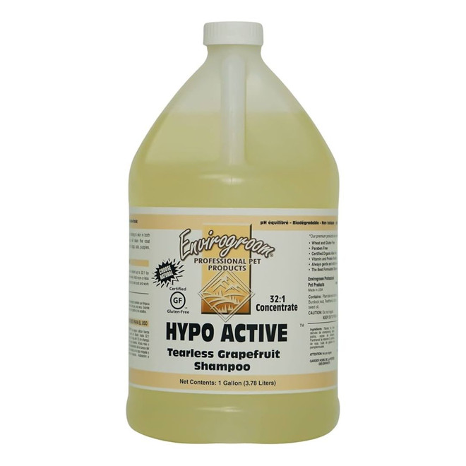 1 gallon jug of Envirogroom Hypo Active 32:1 Hypo Allergenic Tearless Grapefruit Shampoo
