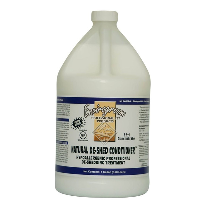 1 gallon jug of Envirogroom Natural De-Shed 32:1 Hypo Allergenic Conditioner