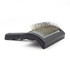 Millers Forge Universal Curved Slicker Brush Mini, from side, focus on bristles
