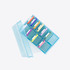 Oster Stainless Steel Snap On Comb Set, combs in case, lid on side, bird's eye view