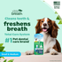 TropiClean Fresh Breath cleans teeth & freshens breath total care system tile with a brown dog with a total care oral kit in front of it