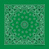 Kelly Green Paisley Bandana, 22 inch, 12 Pack