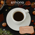 Cup of dark coffee on a saucer surrounded by autumn leaves, hazelnuts and greenery with text overlay reading 'enticing fragrance to awaken your senses, Hazelwood Brew fragrance'