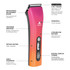 Infographic showing features of Andis ProClip 5-in-1 Cordless Clipper, Sunset
