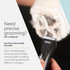 Wahl Fidela Cordless Trimmer shown in use on a dog’s paw pad, highlighting three included guide combs for precise grooming