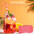 Strawberry lemonade in a mason jar on an orange background, overlaid with text reading 'enticing fragrance to awaken your senses, strawberry lemonade fragrance'