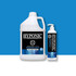 Product image of Grooming Artist Deep Cleanse & Volume Shampoo in 3.8 L and 530 mL sizes against a blue background