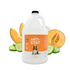 Gallon jug of Bark2Basics Anti-Stat Spray, surrounded by cucumber rounds and fresh cantaloupe