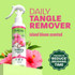 Tropiclean Island Bloom Tangle Remover Pet Spray displayed with tropical floral blooms alongside text reading "Daily Tangle Remover," "island bloom scented" and "Proven To Reduce Brushing Time."