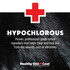 Hypochlorous ingredient label with red medical cross and animal fur background.