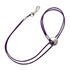 Trach Saver® purple grooming restraint with a stainless steel swivel snap and sliding neck adjuster, designed to reduce throat pressure during pet grooming.