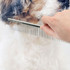 Chris Christensen 7.5" Fine/Coarse Greyhound-Style Buttercomb #000 being used to comb through a curly coat