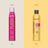 Side by side comparison of Artero Flash Shine Dog Conditioner bottles showing old pink packaging and new yellow packaging with updated label design