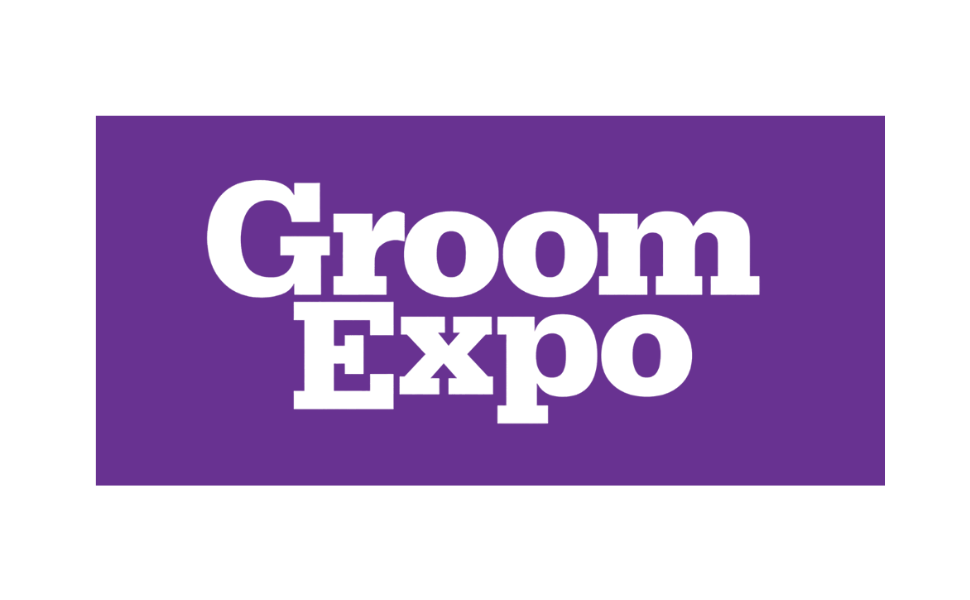 Dark purple Groom Expo 2026 logo representing the Hershey, Pennsylvania trade show attended by Groomer’s Choice