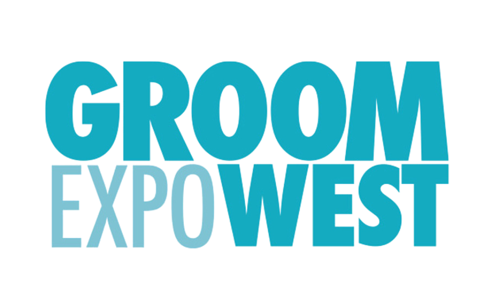 Blue Groom Expo West 2026 logo representing the Pasadena, California trade show attended by Groomer’s Choice