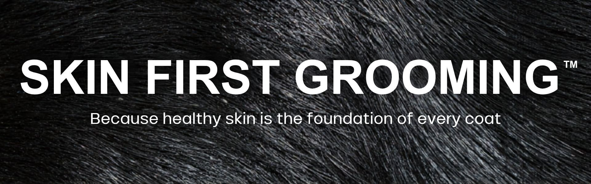 Skin First Grooming banner with close-up dog coat
