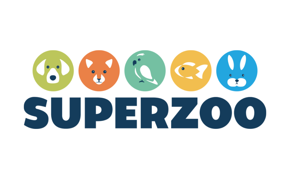 Navy blue SuperZoo 2026 logo featuring animal icons, representing the Las Vegas, Nevada trade show attended by Groomer’s Choice