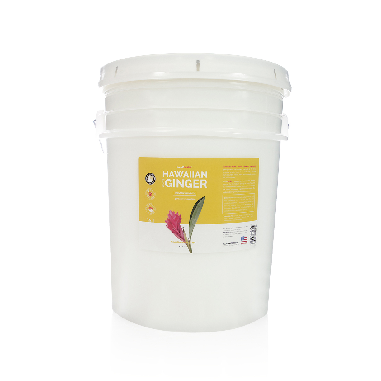 Bark2Basics Hawaiin White Ginger Dog Shampoo, 5 Gallon